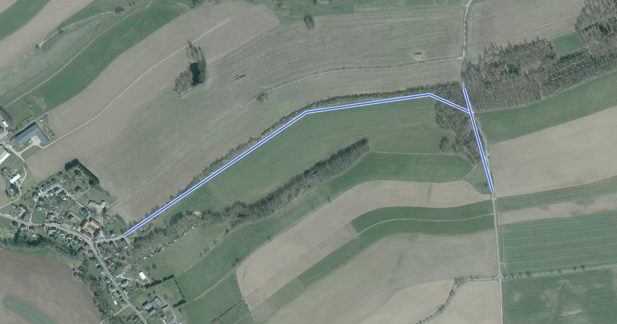 Маршрут Von Görbersdorf zum Ranis на спутниковом снимке