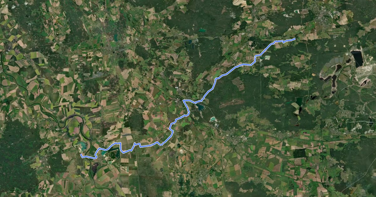 Маршрут Von Mühlberg nach Bad Liebenwerda на спутниковом снимке