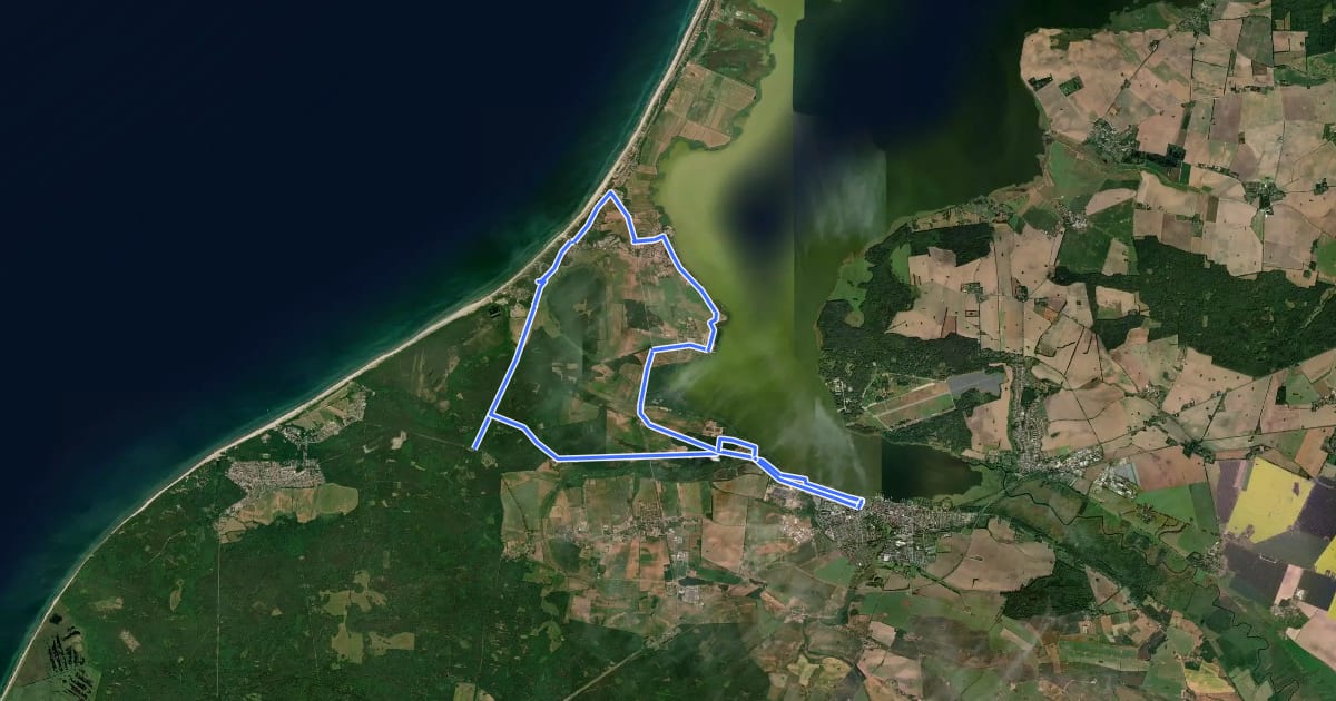 Маршрут Von Ribnitz an die Ostsee на спутниковом снимке