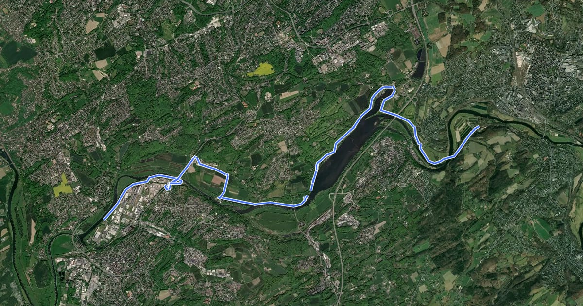 Маршрут Von Ruhr zur Ruhr – Das Bergische erfahren на спутниковом снимке