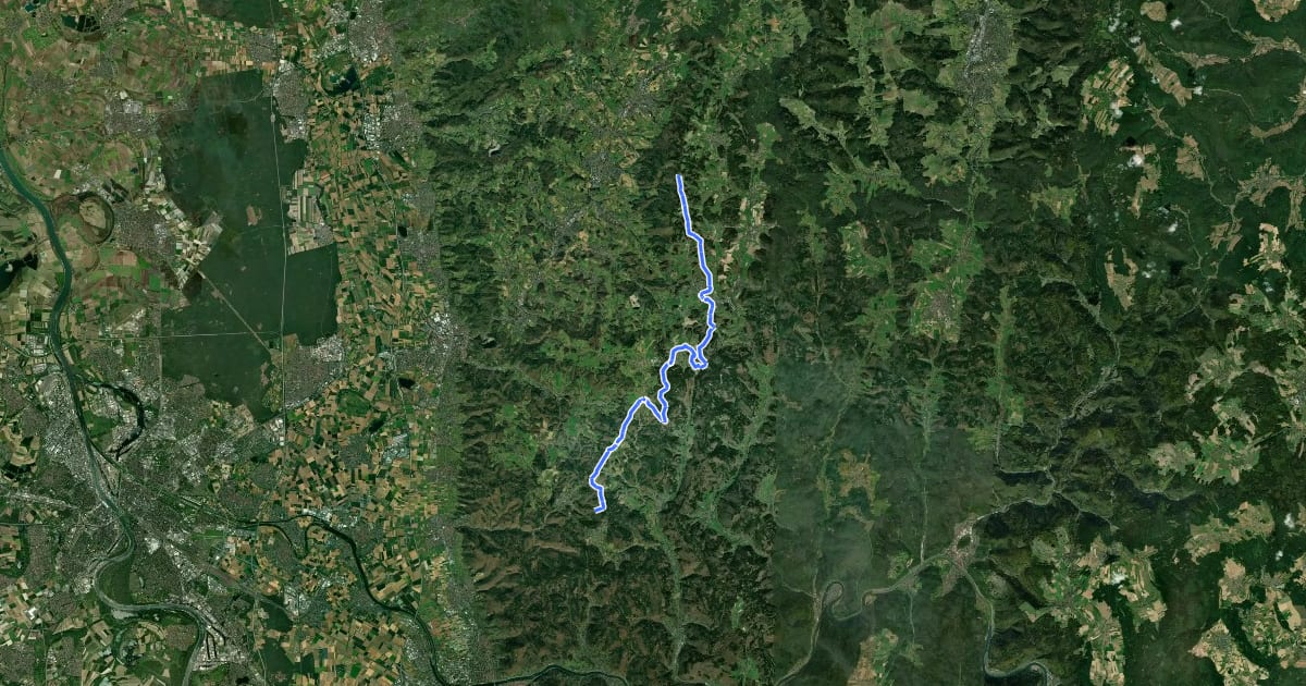 Маршрут von Tromm zum Kohlhof на спутниковом снимке
