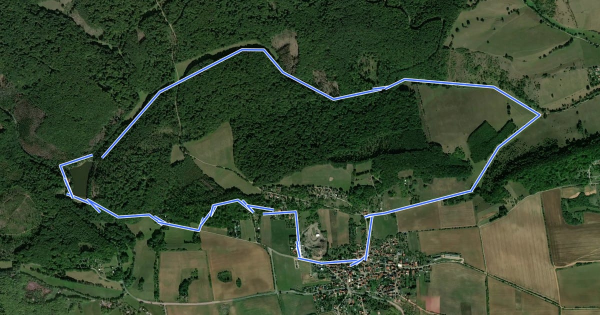 Маршрут Von Wettelrode zum Kalmusgrund на спутниковом снимке