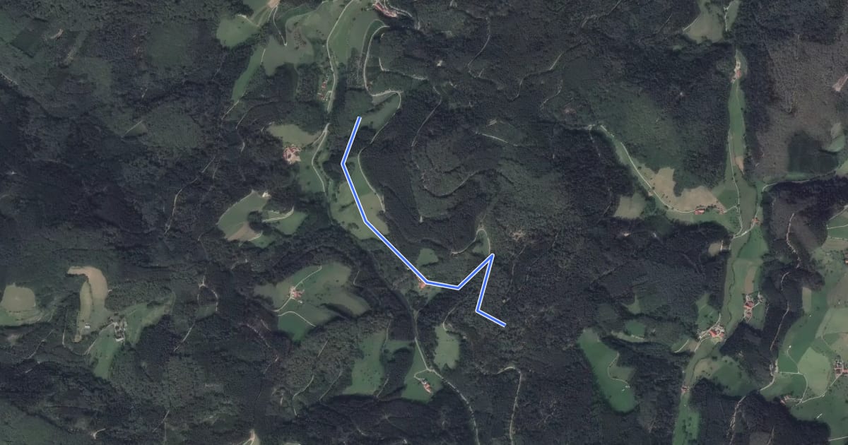 Маршрут Vor der Karfunkelstadt - Kostwald на спутниковом снимке