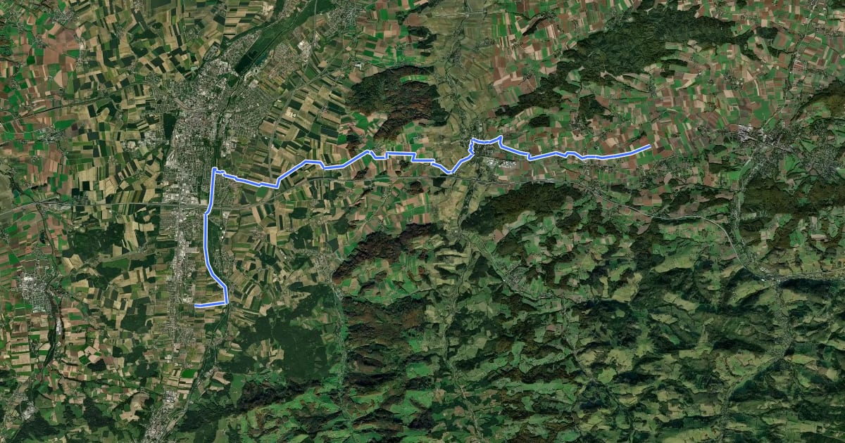 Маршрут Voralpenradweg на спутниковом снимке