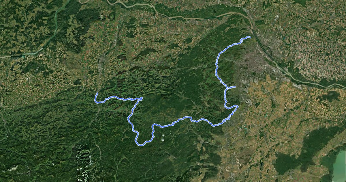 Маршрут Voralpenweg 04 (Südroute) на спутниковом снимке