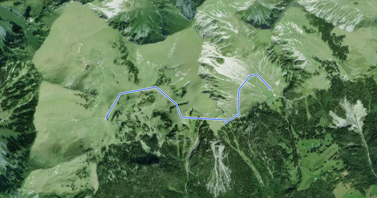 Маршрут Vorder Richisalp - Alpigen на спутниковом снимке