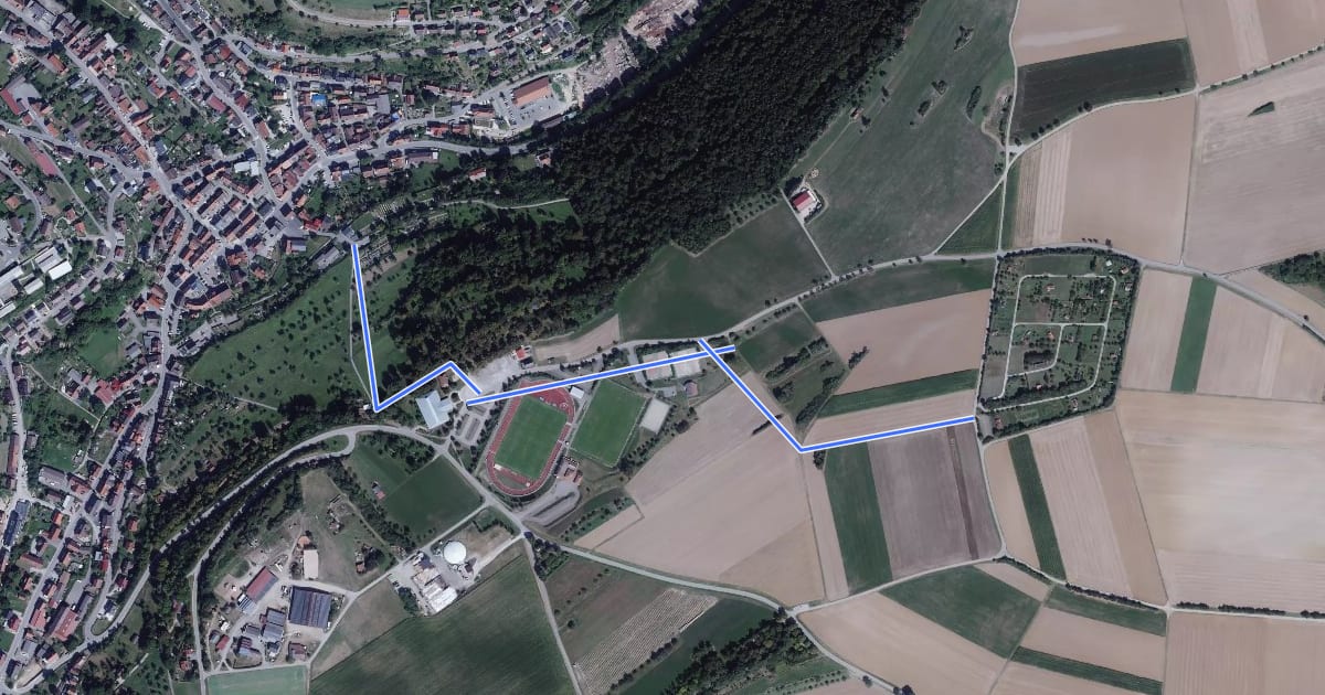 Маршрут Vordere Leber - Haiterbach Friedhof на спутниковом снимке