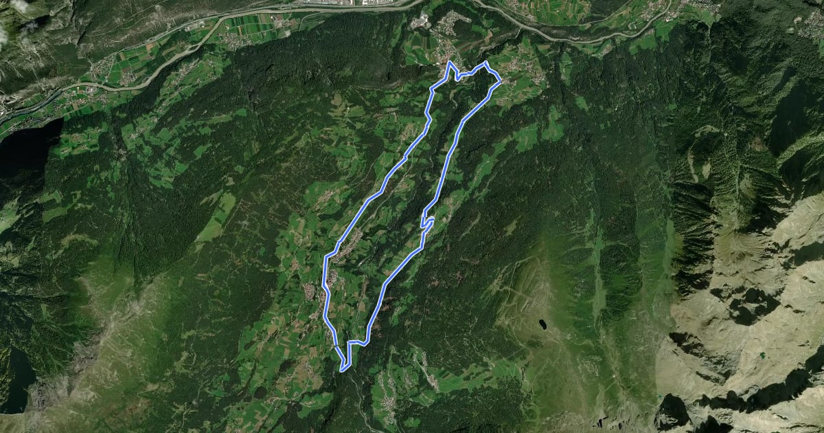 Маршрут Vorderes Pitztal Rundtour на спутниковом снимке