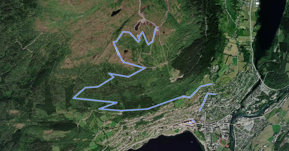 Маршрут Voss Resort - Hiking path 12 на спутниковом снимке