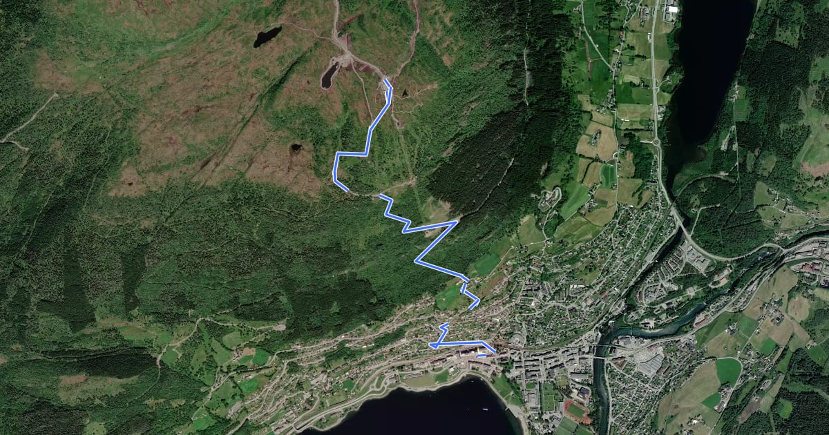 Маршрут Voss Resort - Hiking path 7 на спутниковом снимке