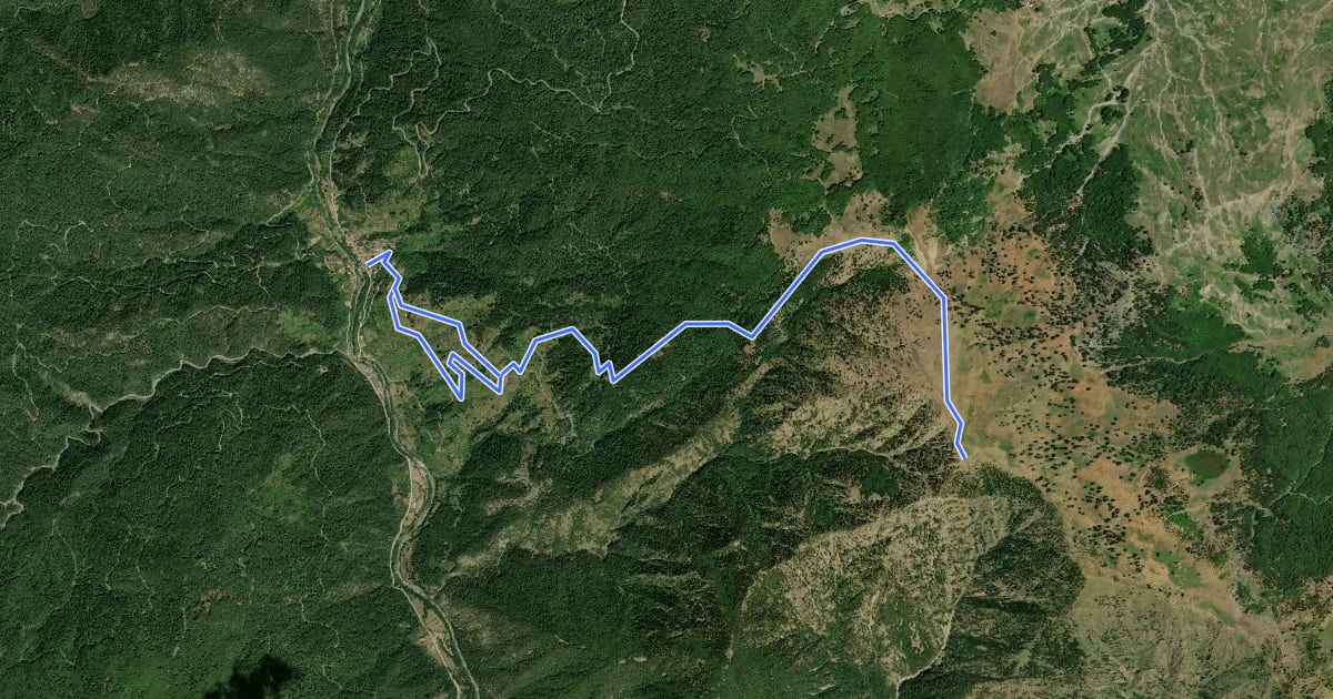 Маршрут Vovousa Avgo Trail на спутниковом снимке
