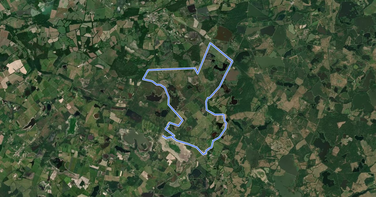 Маршрут Voyage entre les étangs et le canal des cinq bondes на спутниковом снимке