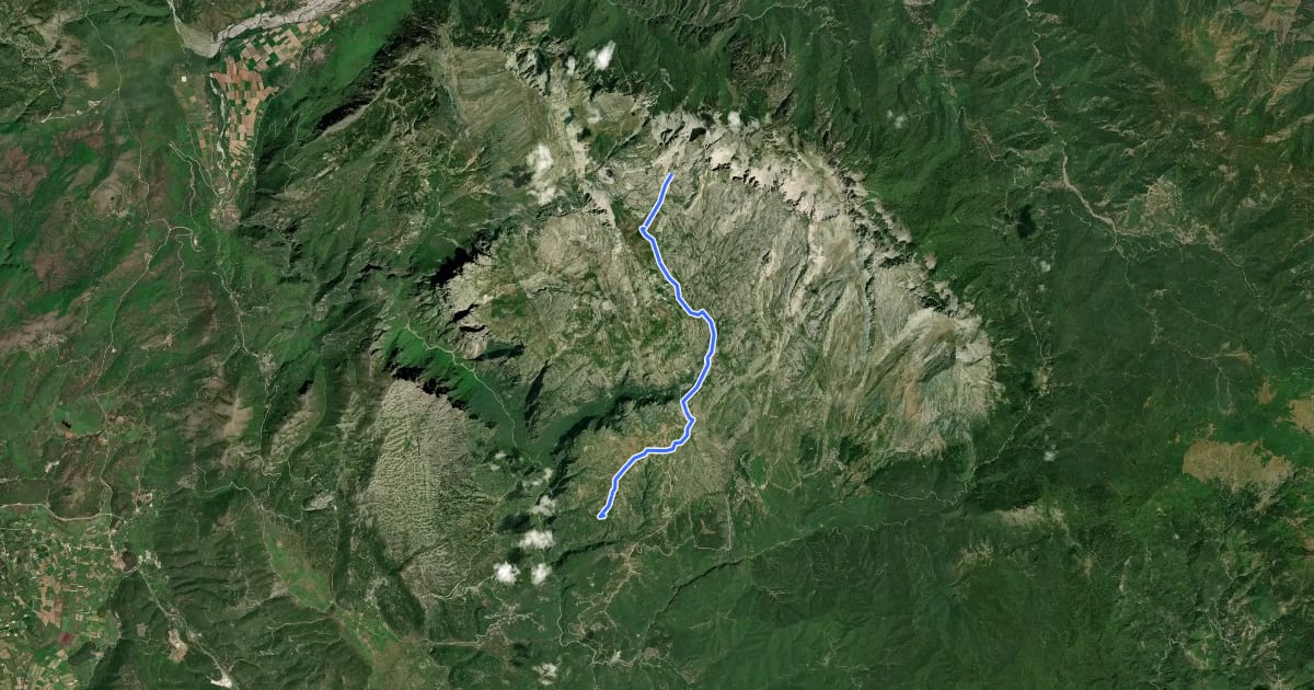 Маршрут Vradeto Gamila Trail на спутниковом снимке