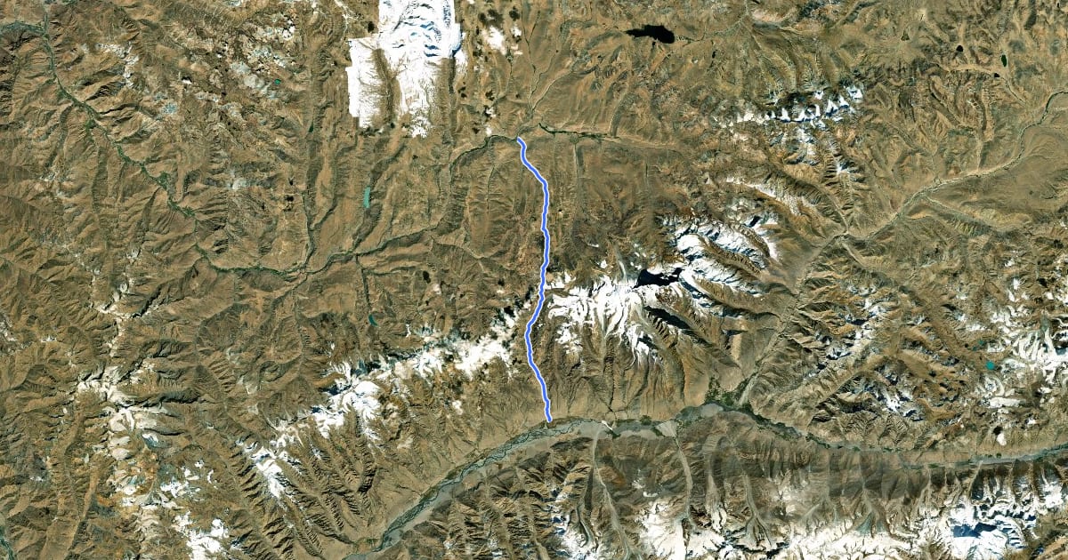 Маршрут Vrang Pass на спутниковом снимке