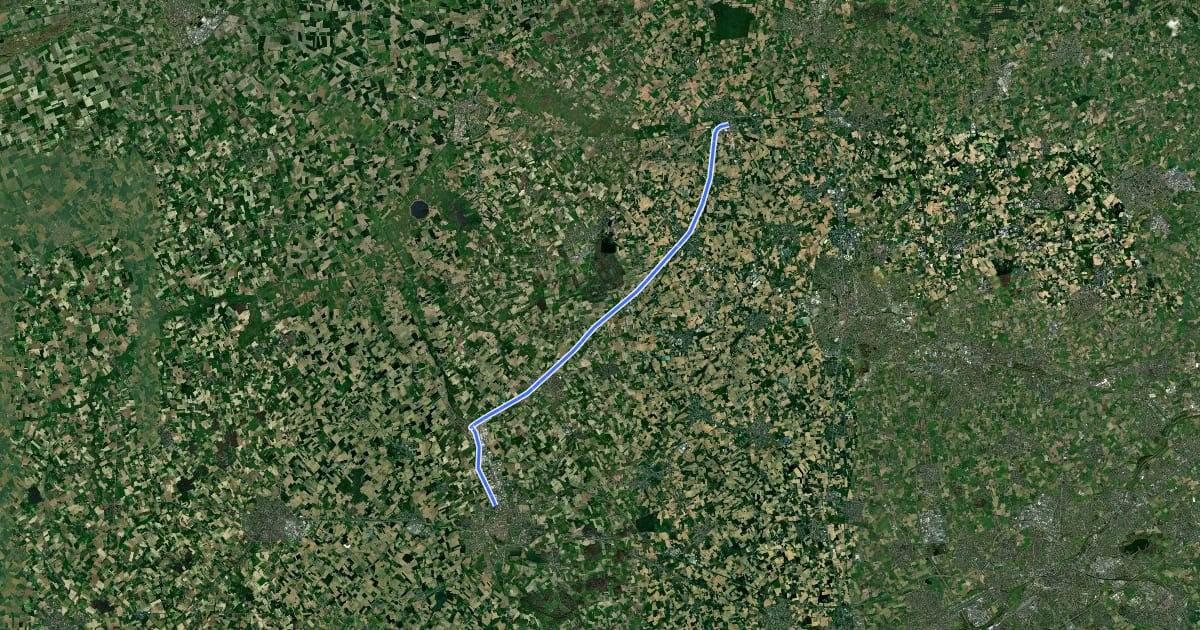 Маршрут Vrijbosroute на спутниковом снимке
