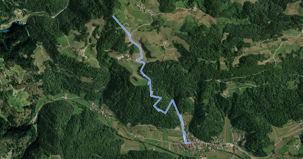 Маршрут Vrzdenec - Samotorica - Kožljek на спутниковом снимке