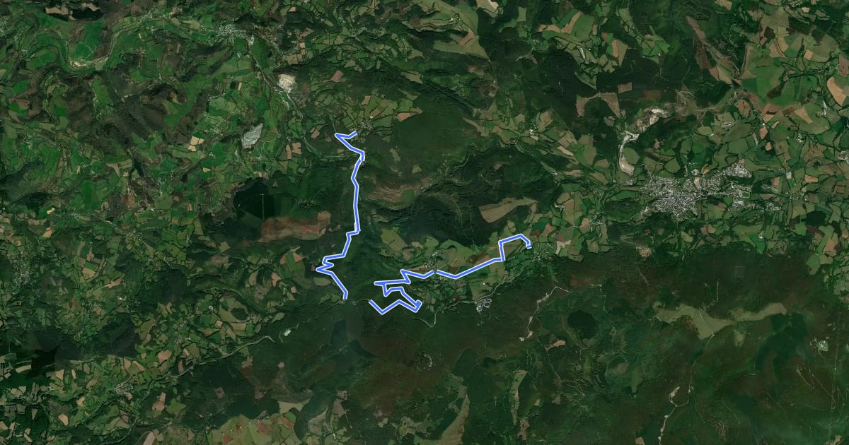 Маршрут VTT 01 Lacaune на спутниковом снимке