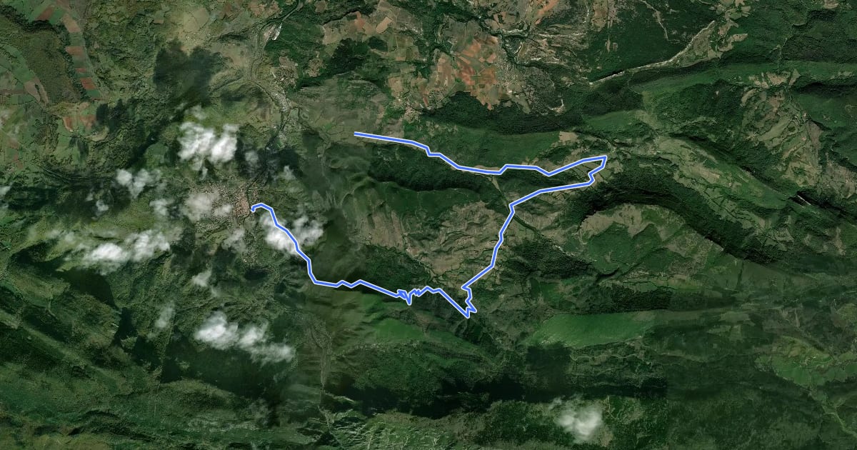 Маршрут VTT aude en pyrénnées 03 rouge на спутниковом снимке