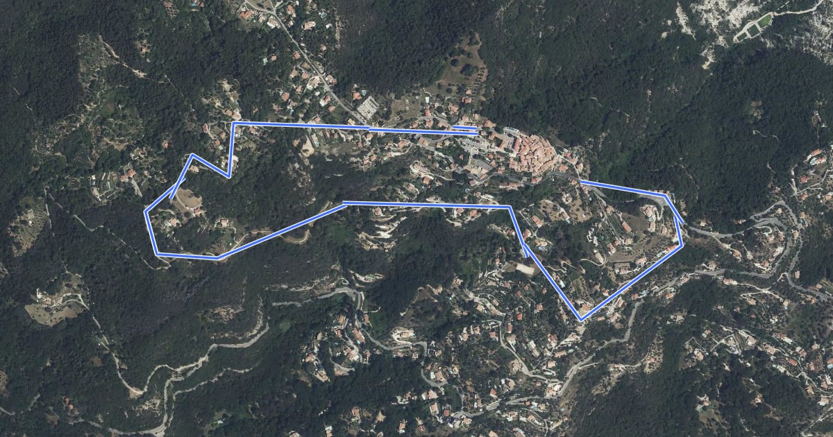 Маршрут VTT circuit 6 Petit tour de Berre les Alpes на спутниковом снимке