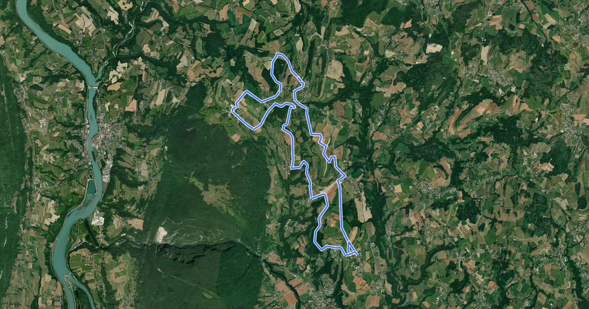 Маршрут VTT FFC Albanais N° 1 - Les portes de l'Albanais (vert) на спутниковом снимке