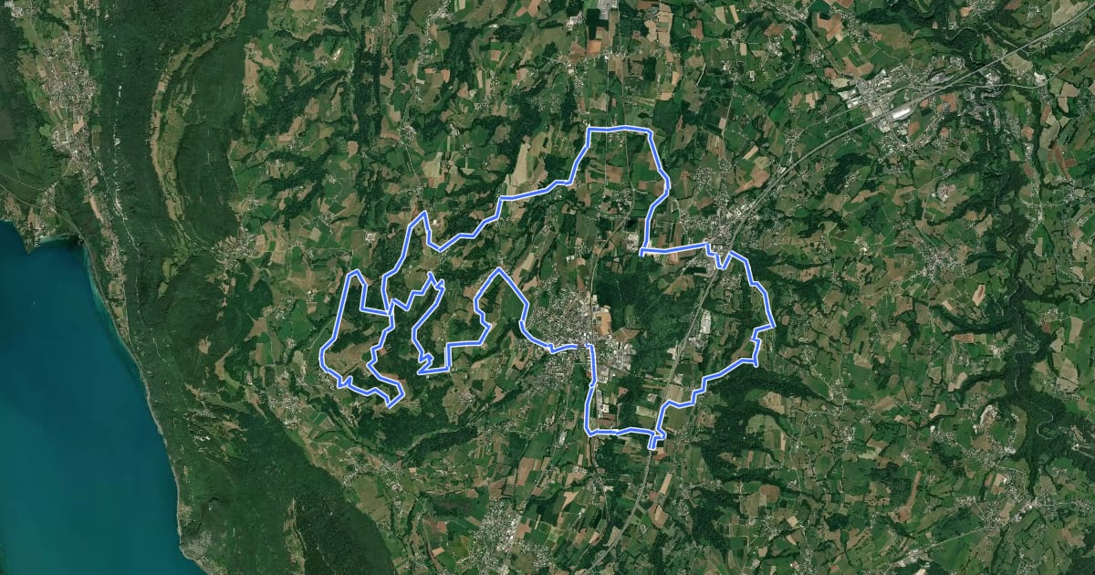 Маршрут VTT FFC Albanais N° 10 - Entre monts et étangs (noir) на спутниковом снимке