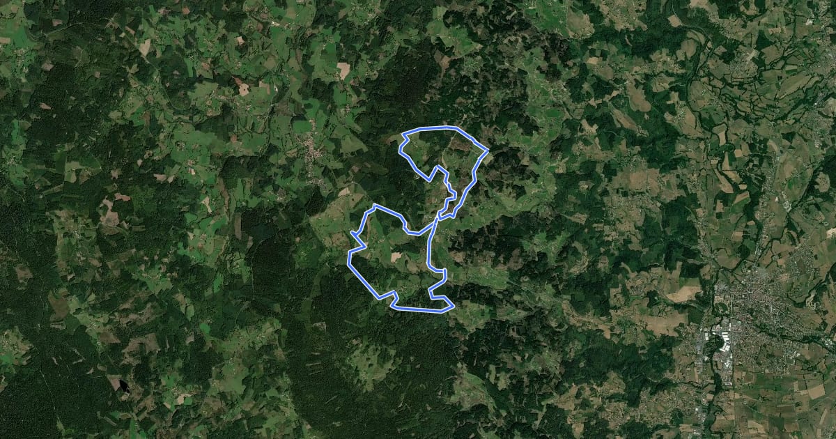 Маршрут VTT FFC Autour du Monestier N° 34 на спутниковом снимке