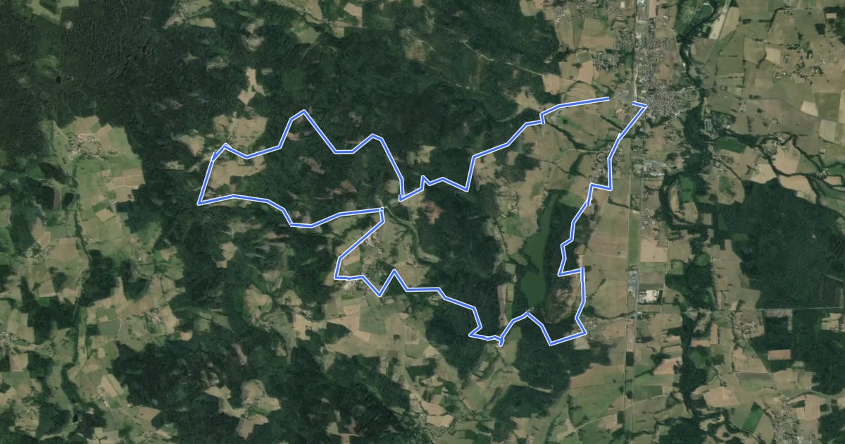 Маршрут VTT FFC Les Hauts de Marsac N° 26 на спутниковом снимке