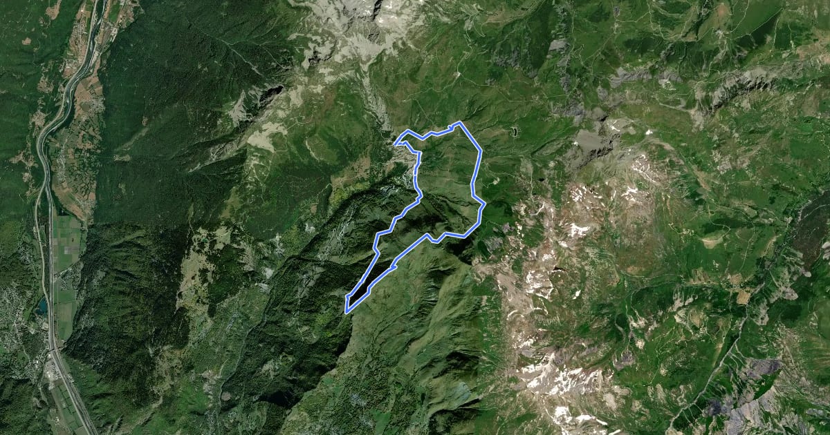 Маршрут VTT/VAE Col du paradis на спутниковом снимке