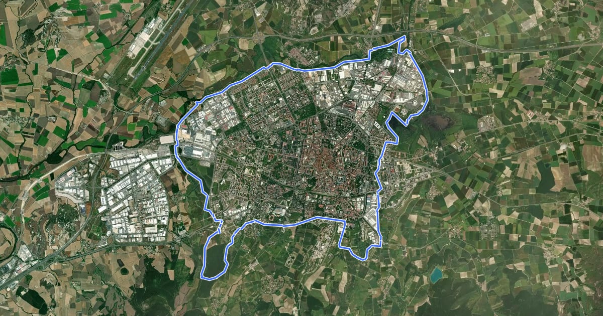 Маршрут Vuelta al Anillo Verde/Eraztun Berdearen bira на спутниковом снимке