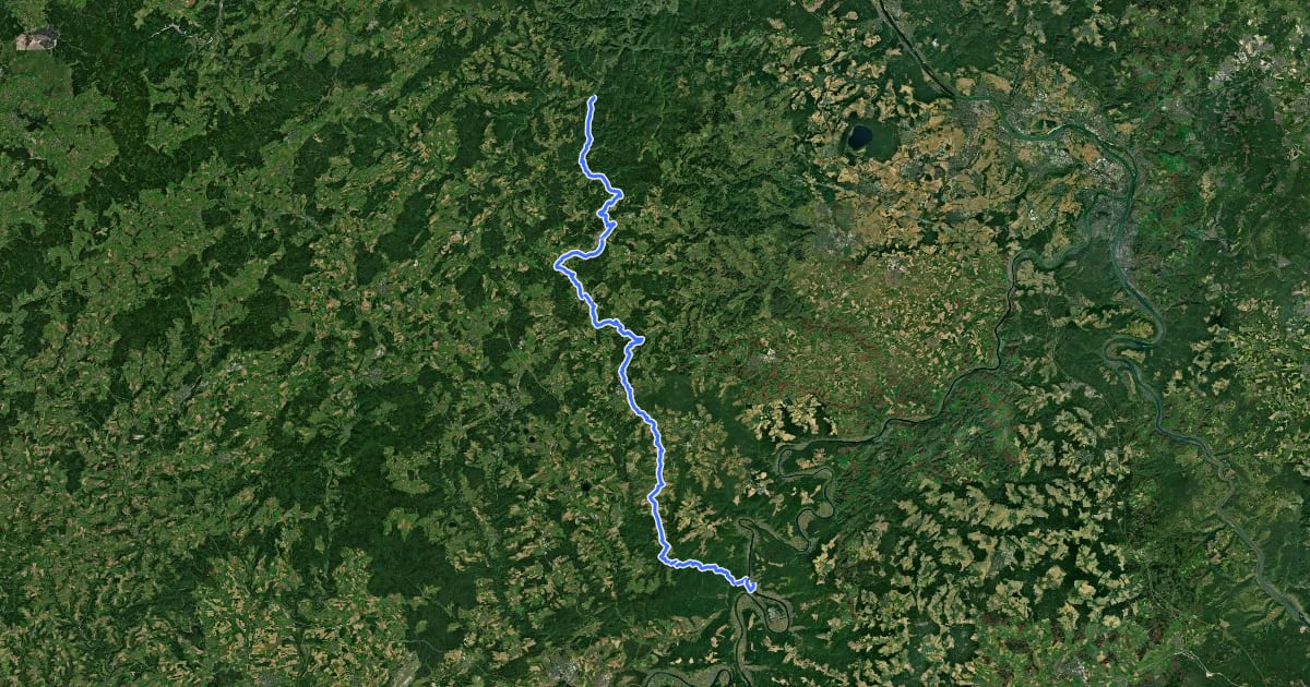 Маршрут Vulkan-Rad-Route Eifel на спутниковом снимке