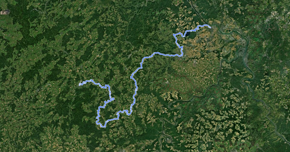 Маршрут Vulkanweg на спутниковом снимке