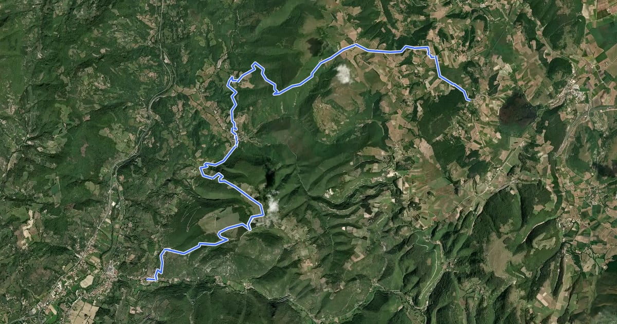 Маршрут VUT Valle Umbra Trekking на спутниковом снимке