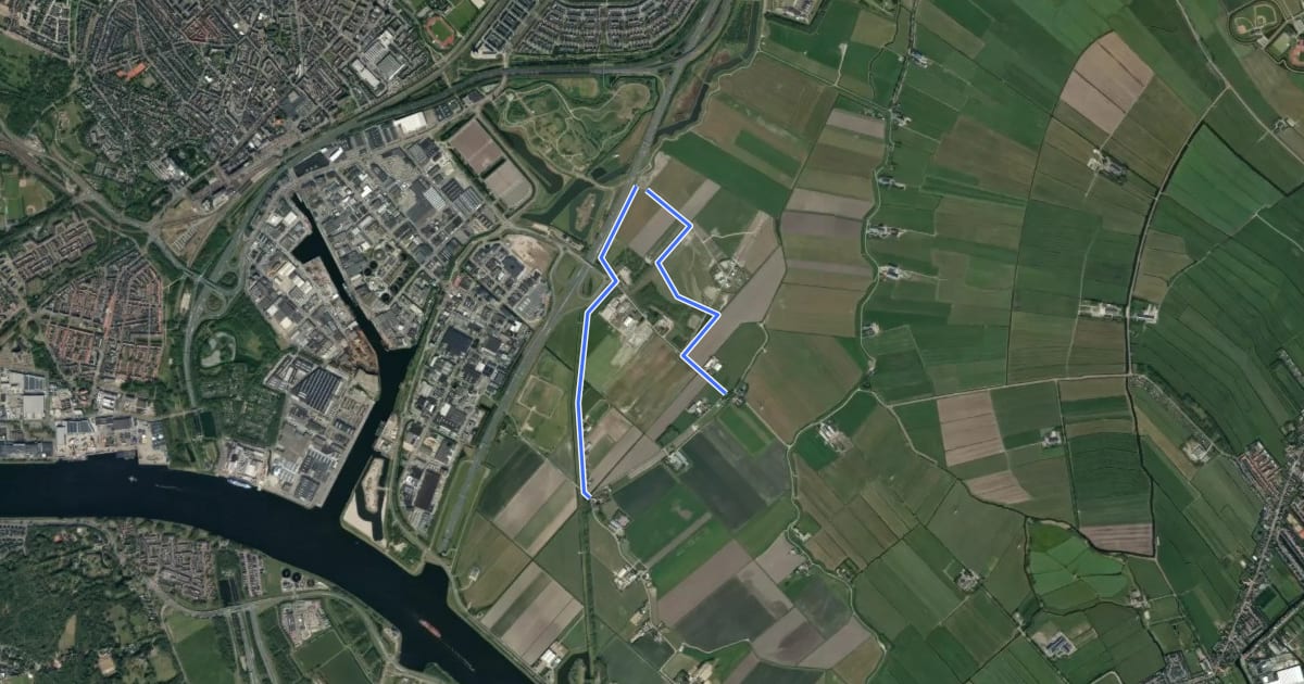 Маршрут Vuurlinieroute на спутниковом снимке