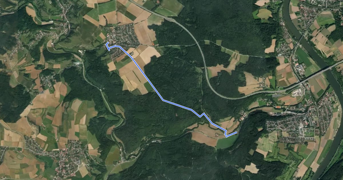 Маршрут W 29 Bruckdorf - Eilsbrunn (Grünes Rechteck) на спутниковом снимке