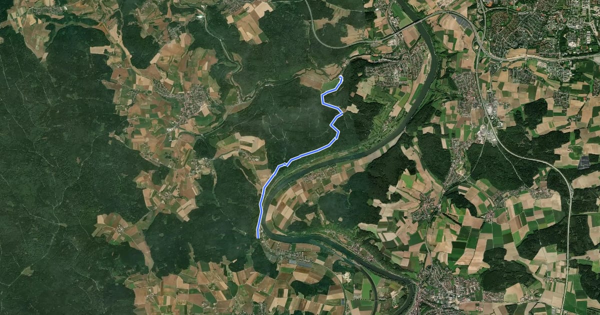 Маршрут W 31 Bruckdorf - Rosengarten (Grünes Rechteck) на спутниковом снимке