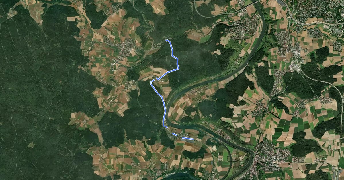 Маршрут W 33 Gundelshausen - Alling (Rotes Dreieck) на спутниковом снимке