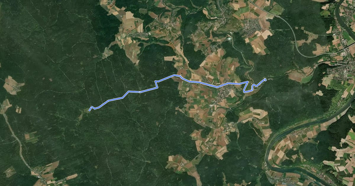 Маршрут W 34 Alling - Irlbrunn (Grünes Rechteck) на спутниковом снимке