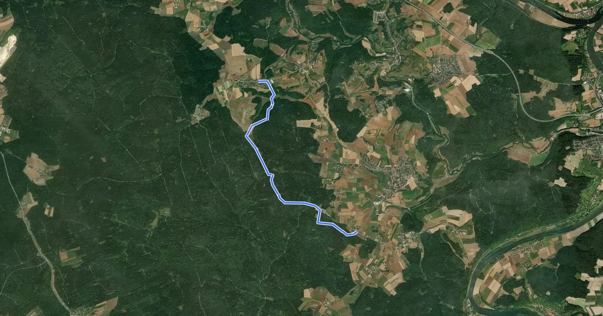 Маршрут W 39 Schneckenbach - Haugenried (Rotes Rechteck) на спутниковом снимке
