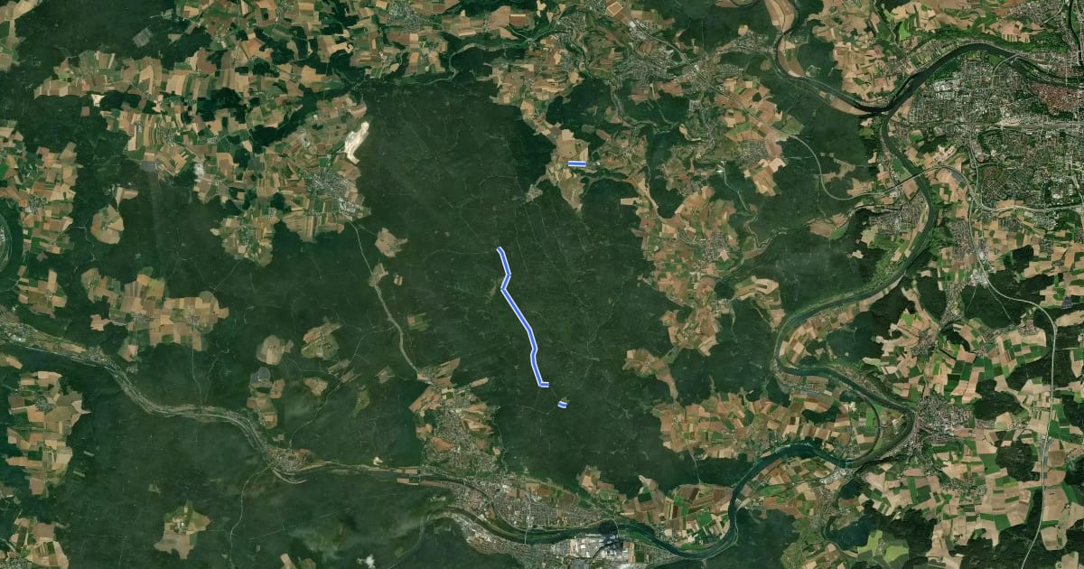 Маршрут W 41 Frauenhäusl - Haugenried (Rotes Dreieck) на спутниковом снимке