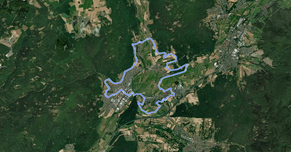 Маршрут Wächersbach - Panoramaweg на спутниковом снимке