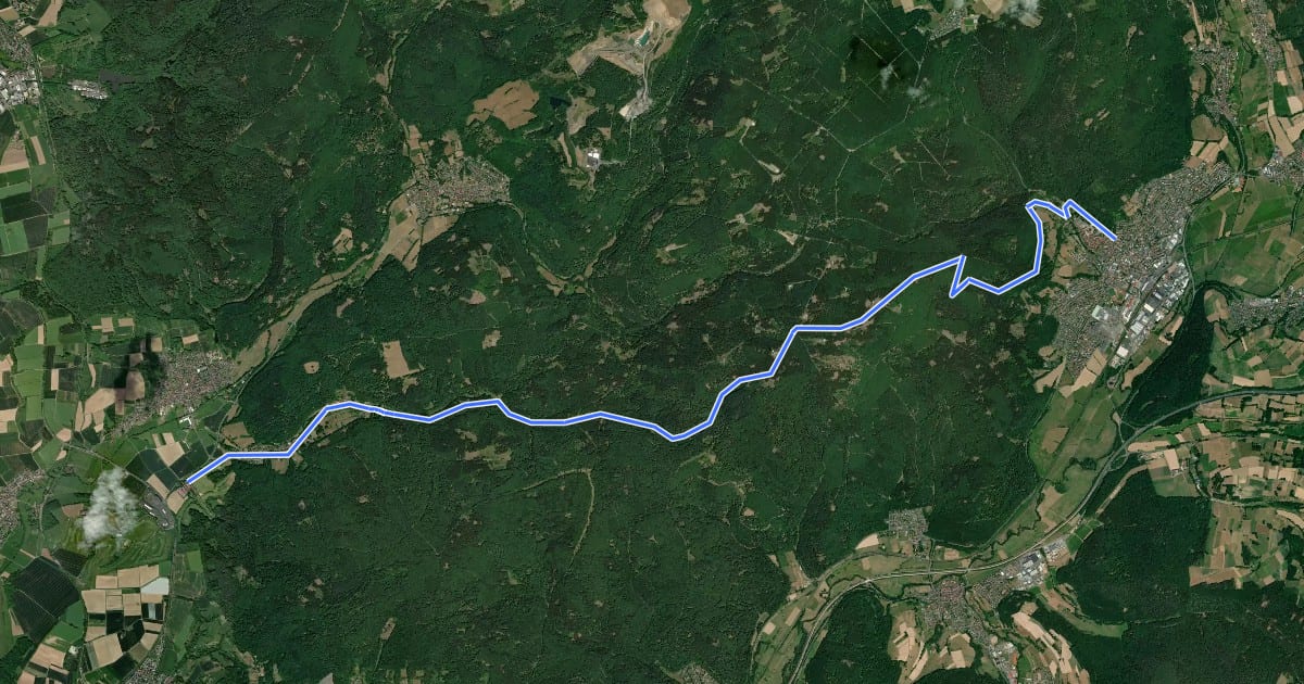Маршрут Wächtersbach -> Gründau на спутниковом снимке