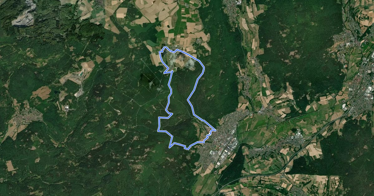 Маршрут Wächtersbach - Kulturwanderweg Route 1 на спутниковом снимке