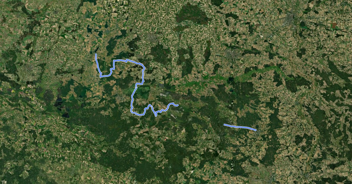 Маршрут W Dolinę Baryczy на спутниковом снимке