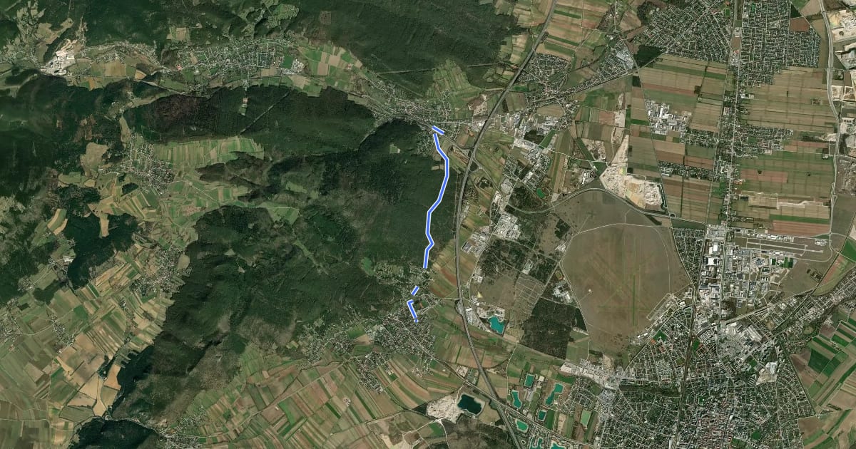 Маршрут Wöllersdorf - Bad Fischau Bhf на спутниковом снимке