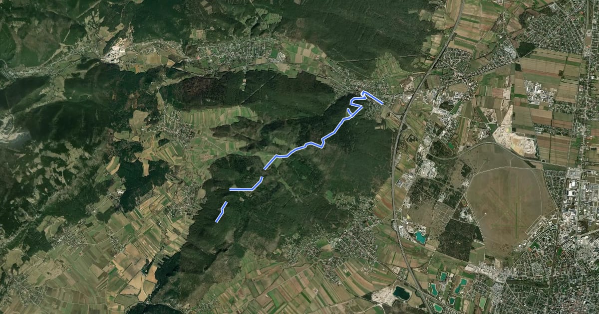 Маршрут Wöllersdorf - Größenberg на спутниковом снимке