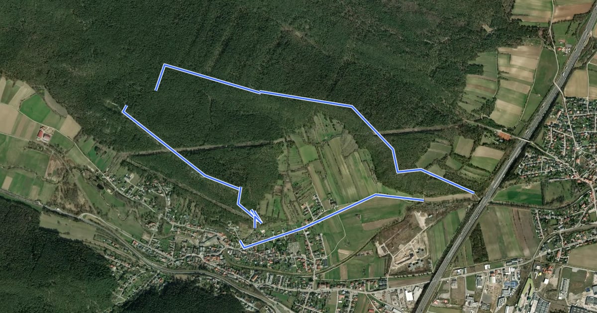 Маршрут Wöllersdorf Rundwanderweg Naturlehrpfad "Panorama" на спутниковом снимке