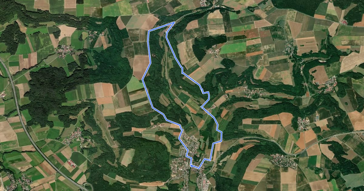 Маршрут Wünner Rundweg на спутниковом снимке