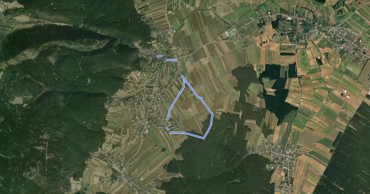Маршрут Würflach - Marterl Maria Drei Linden (Rundwanderweg) на спутниковом снимке