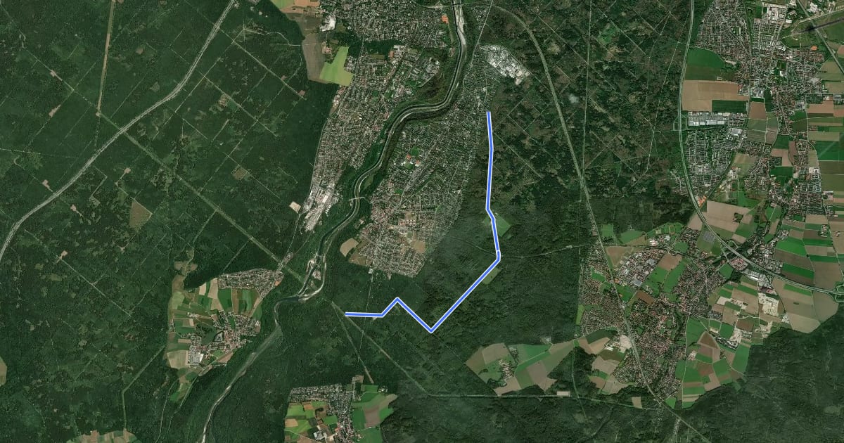 Маршрут Wörnbrunn - Walderlebniszentrum на спутниковом снимке