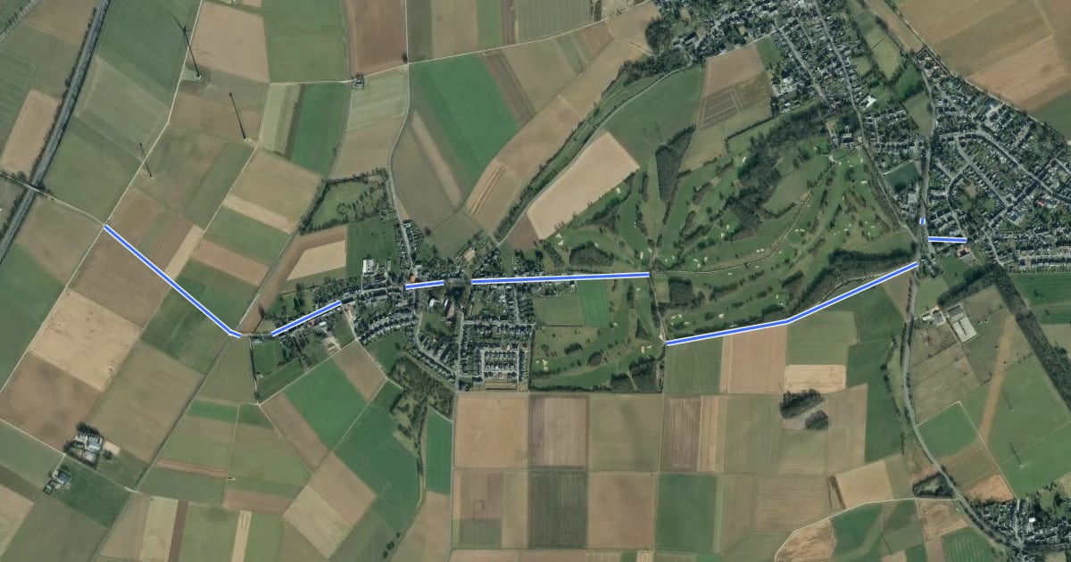 Маршрут Würselen (78) - Eschweiler (79) на спутниковом снимке